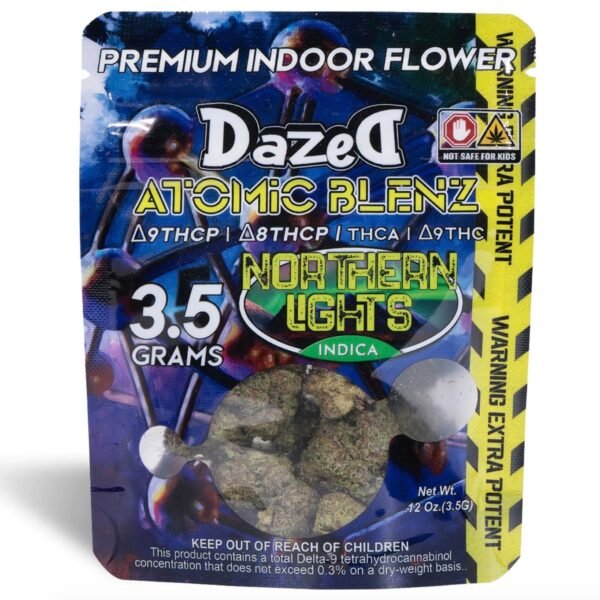 dazed atomic blenz northern lights thc a flower 3 5g 36929642430543