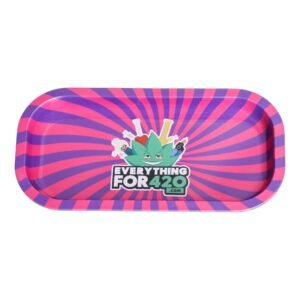 E420 Purple Swirl Metal Rolling Tray - 8in