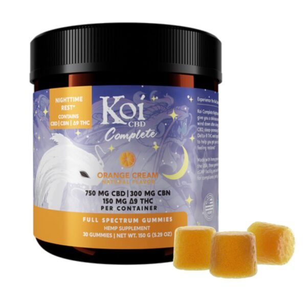 koi orange cream nighttime cbd thc complete gummies 750mg 38014860460111