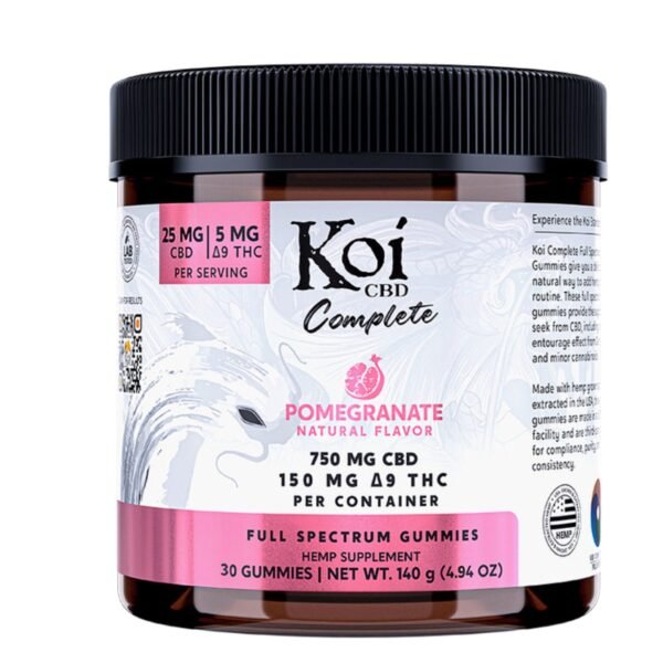 koi pomegranate full spectrum cbd thc complete gummies 750mg 38014860820559