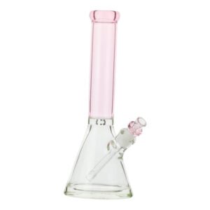 pink colored neck beaker bong 14in 28310572957775